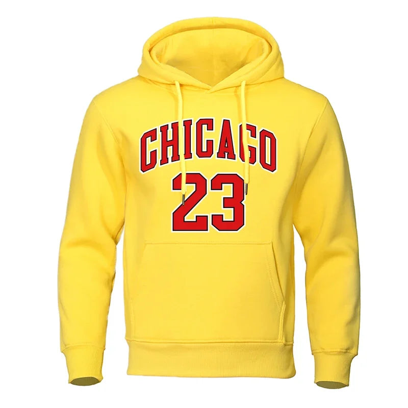 Sweat à capuche en polaire hip-hop Chicago 23 pour hommes