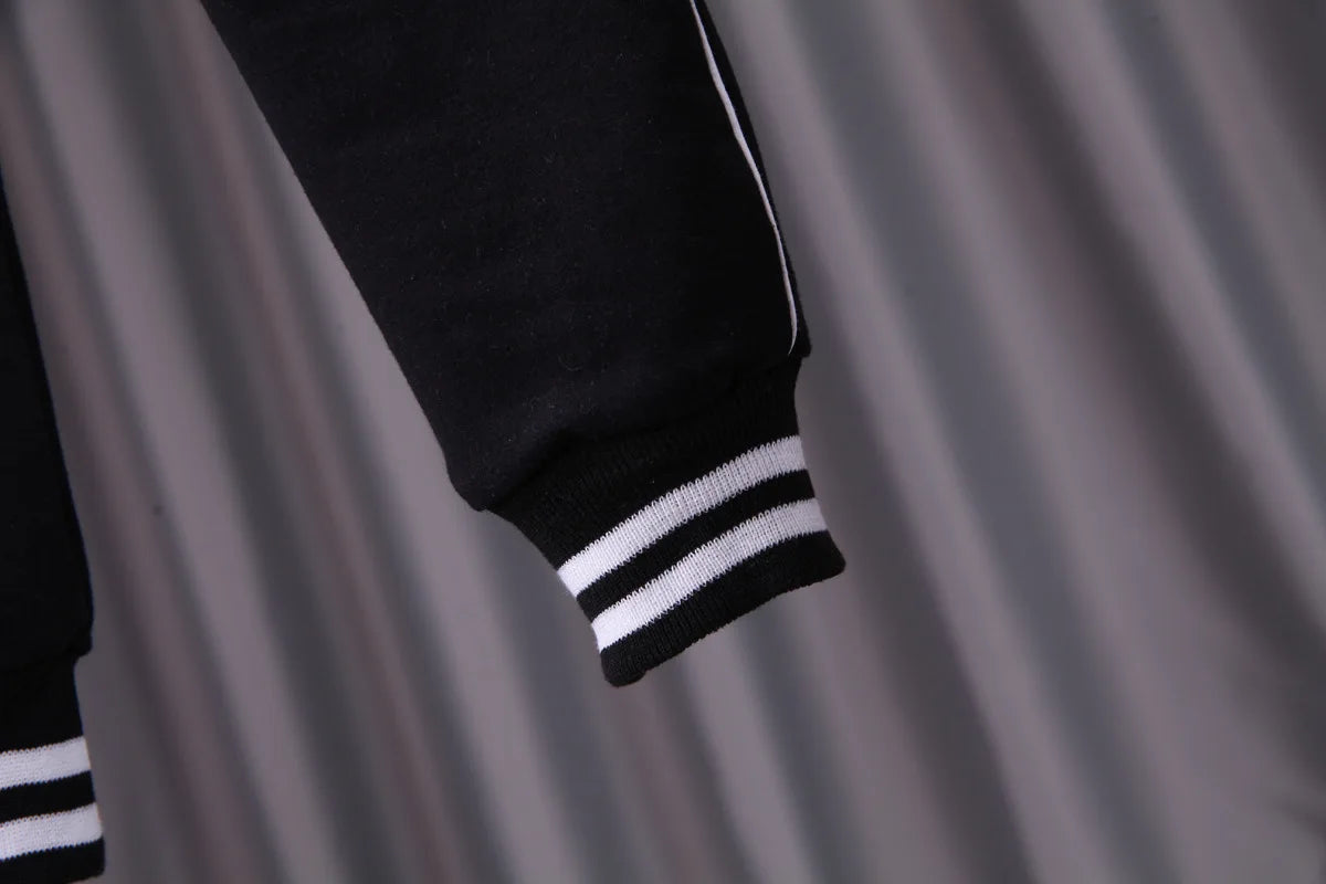 Kid's Spring Autumn Cartoon Print Baseball Coat Pants Suit