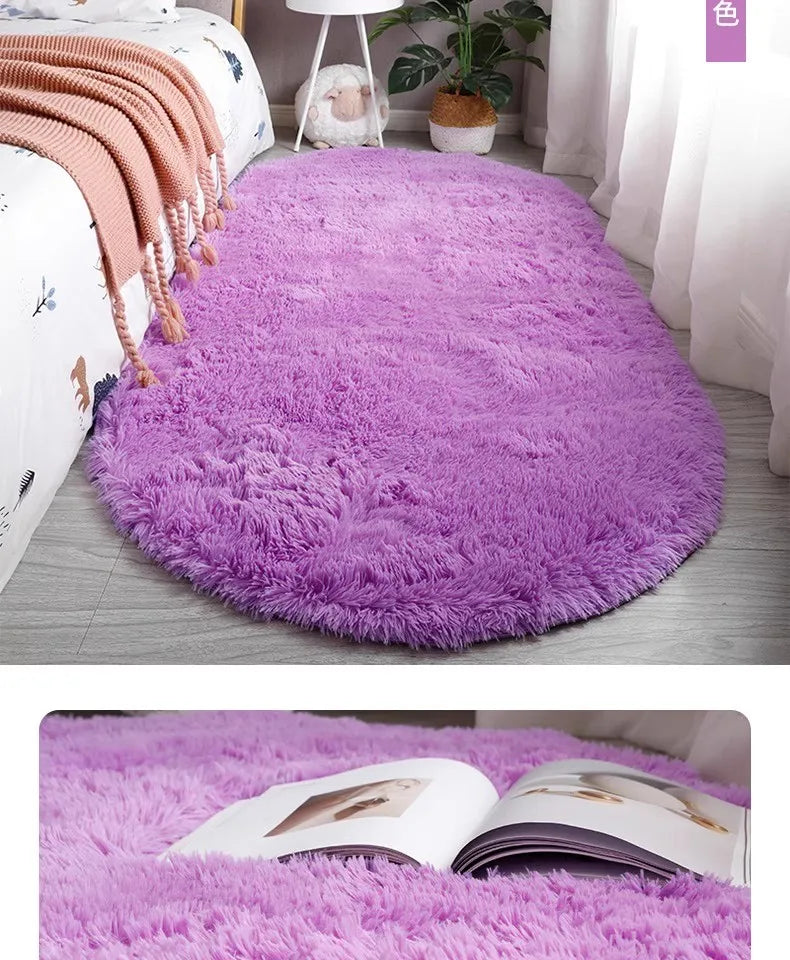 Fluffy Thick Tie Dye Bedroom Rugs