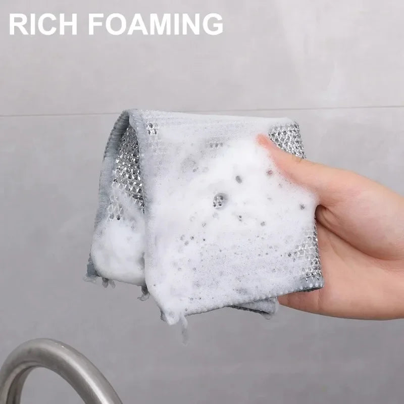 Non-Stick Double-layer Steel Wire Mesh Cleaning Cloths