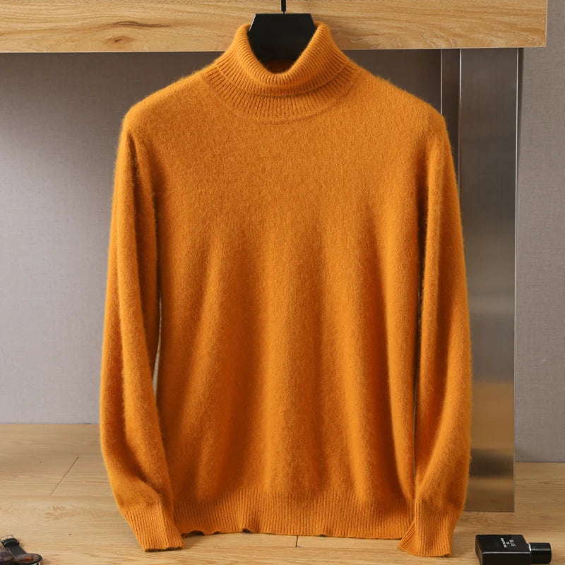 Pull ample à col roulé en tricot pour hommes
