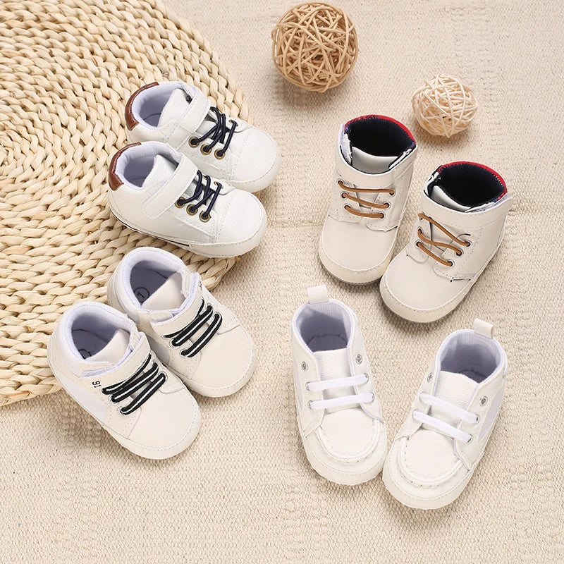 Mehrfarbige Baby-Sneaker aus PU-Leder mit weicher Sohle