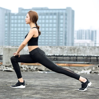 High-Waist Mesh Yoga Leggings