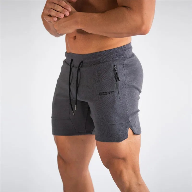 Herren-Sportshorts mit Reißverschlusstasche für Fitnessstudio und Laufen