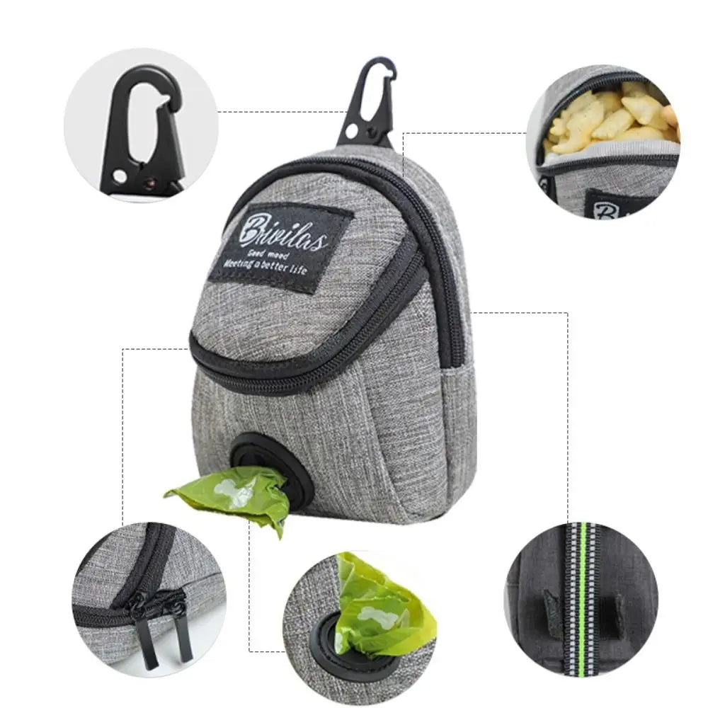 Sac de friandises portatif pour dressage de chiens avec distributeur