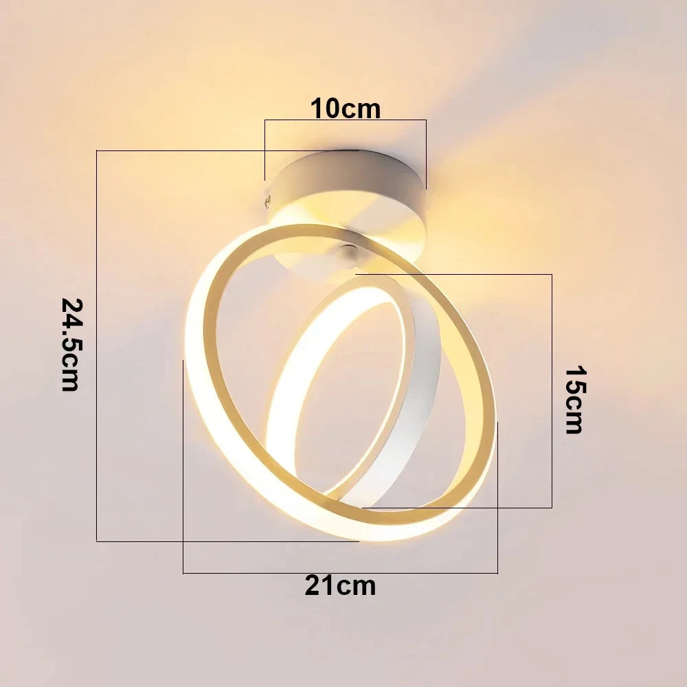 Plafonnier LED carré et double anneau