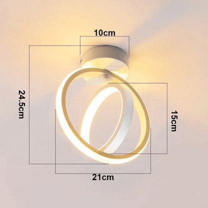 Plafonnier LED carré et double anneau