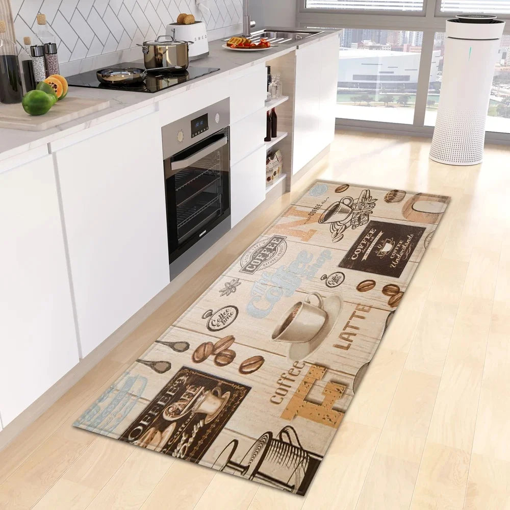 Non-slip Coffee-Themed Floor Mat