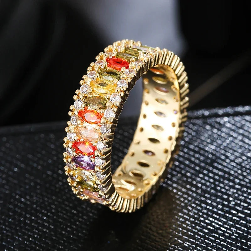 Quadratische Ringe mit Mikropavé und CZ für Damen