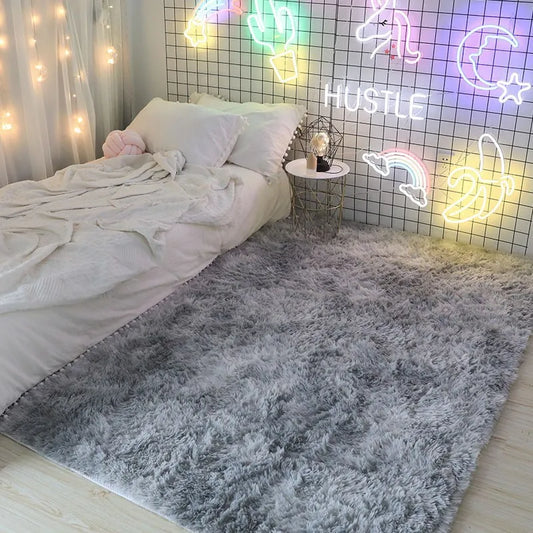 Tie-Dye Gradient Washable Fluffy Soft Living Room Carpet