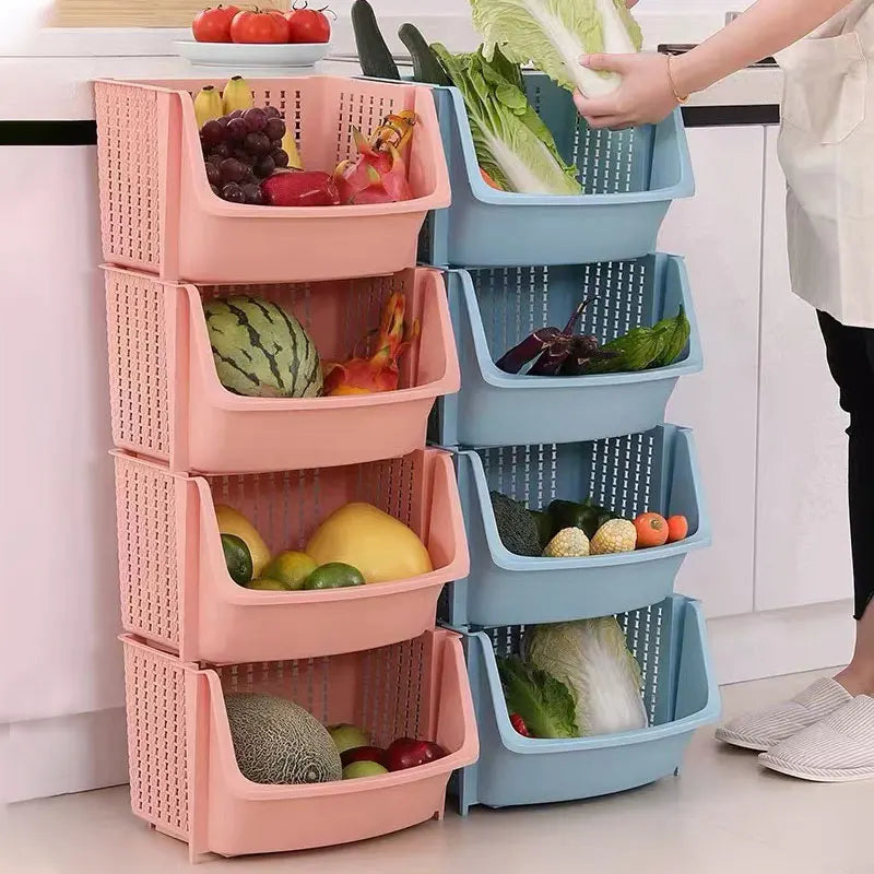 Support de stockage de légumes de cuisine sur pied multicouche