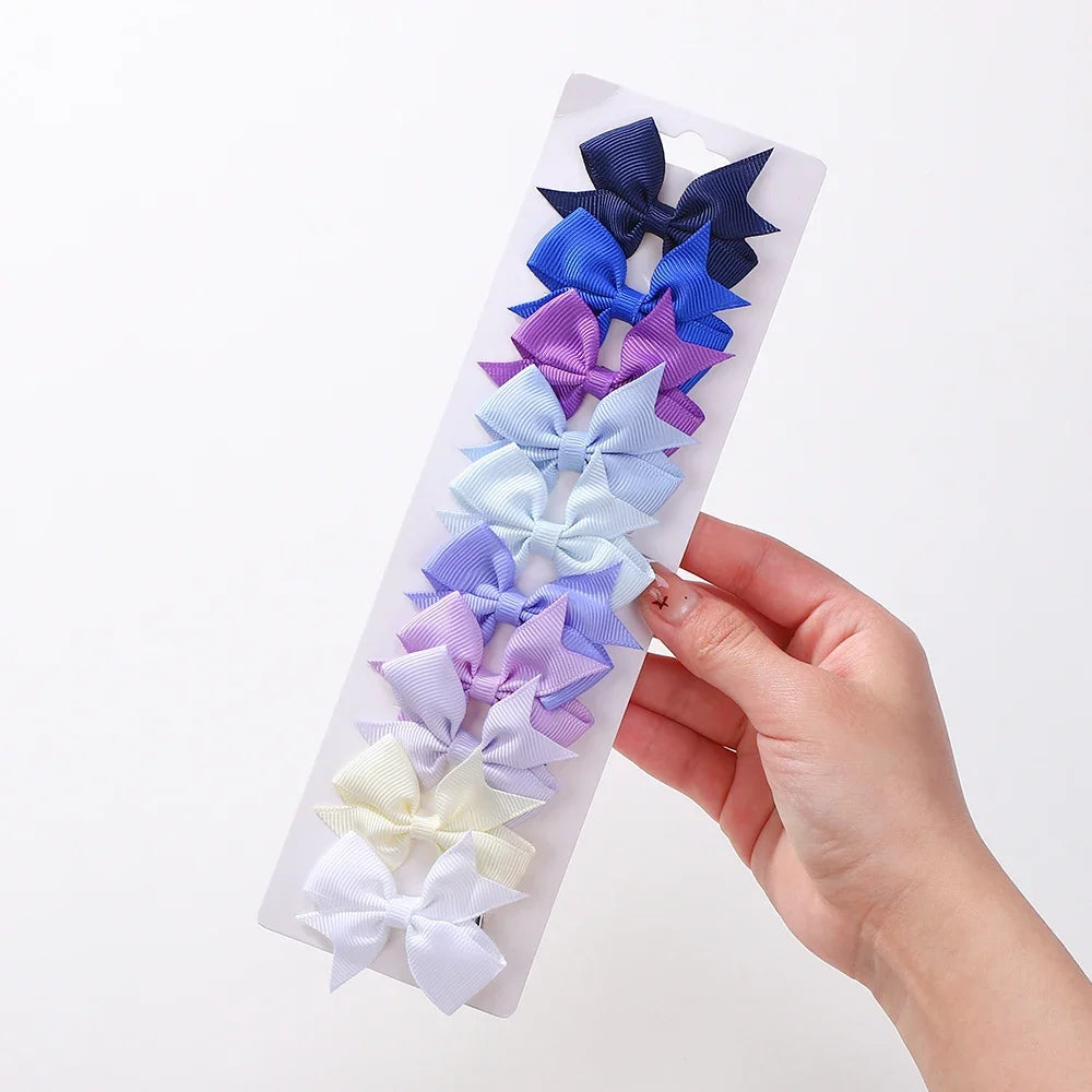 Ensemble de pinces à cheveux pour enfants avec ruban gros-grain coloré