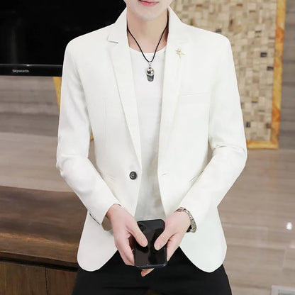 Men's Slim Fit Deerskin Plus Size Velvet Suit Blazer