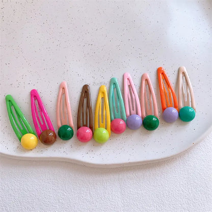 10pcs Colorful Glossy Cute Hairpins Set