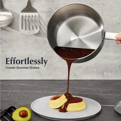 Batterie de cuisine en acier inoxydable 6 pièces