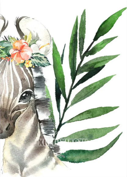 Peinture de dessin animé animal broderie diamant point de croix plante feuille