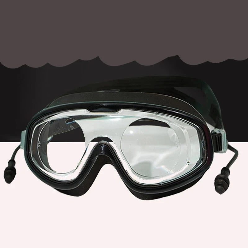 Schwimmbrille mit großem Rahmen aus Silikon