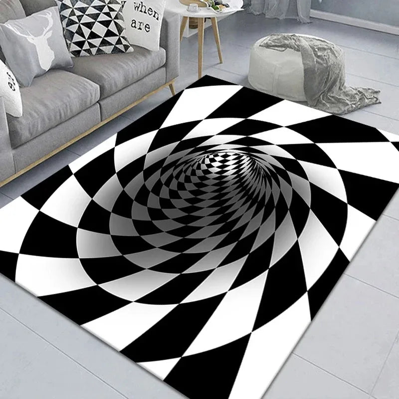 3D Vortex Illusion  Entrance Door Floor Carpet