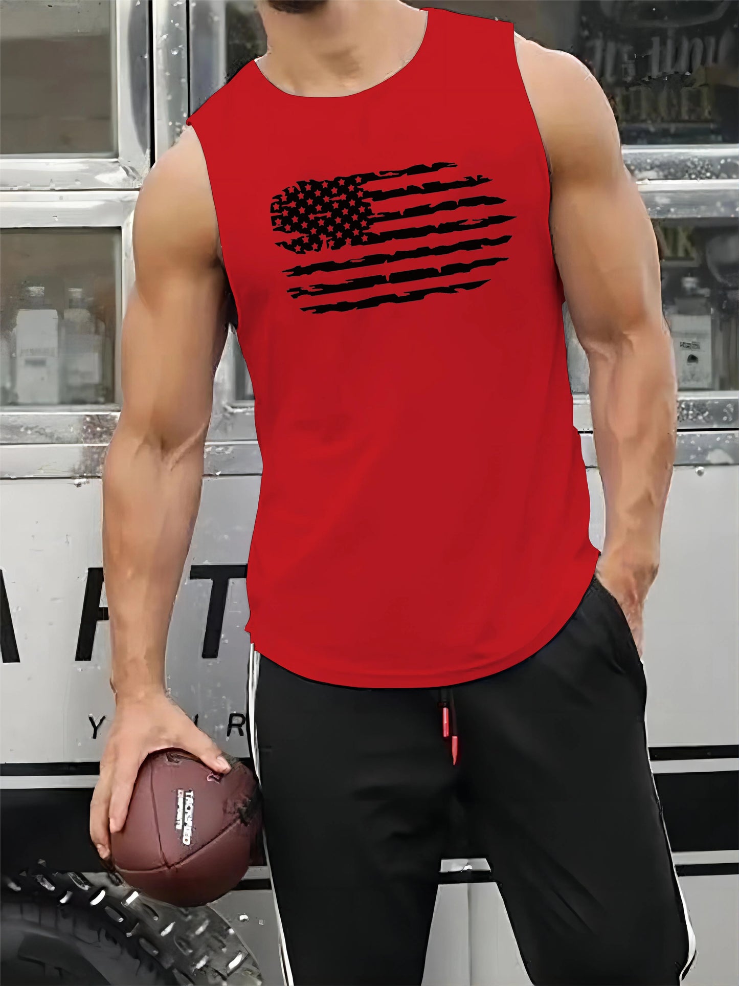 Atmungsaktives Sommer-Tanktop mit O-Ausschnitt für Herren