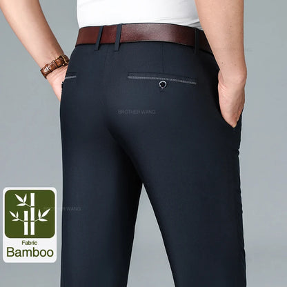 Pantalon d'attente élastique anti-rides doux pour hommes