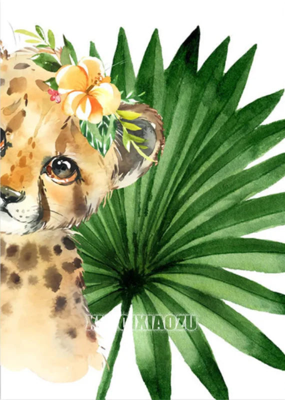 Peinture de dessin animé animal broderie diamant point de croix plante feuille