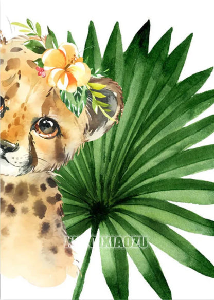 Peinture de dessin animé animal broderie diamant point de croix plante feuille