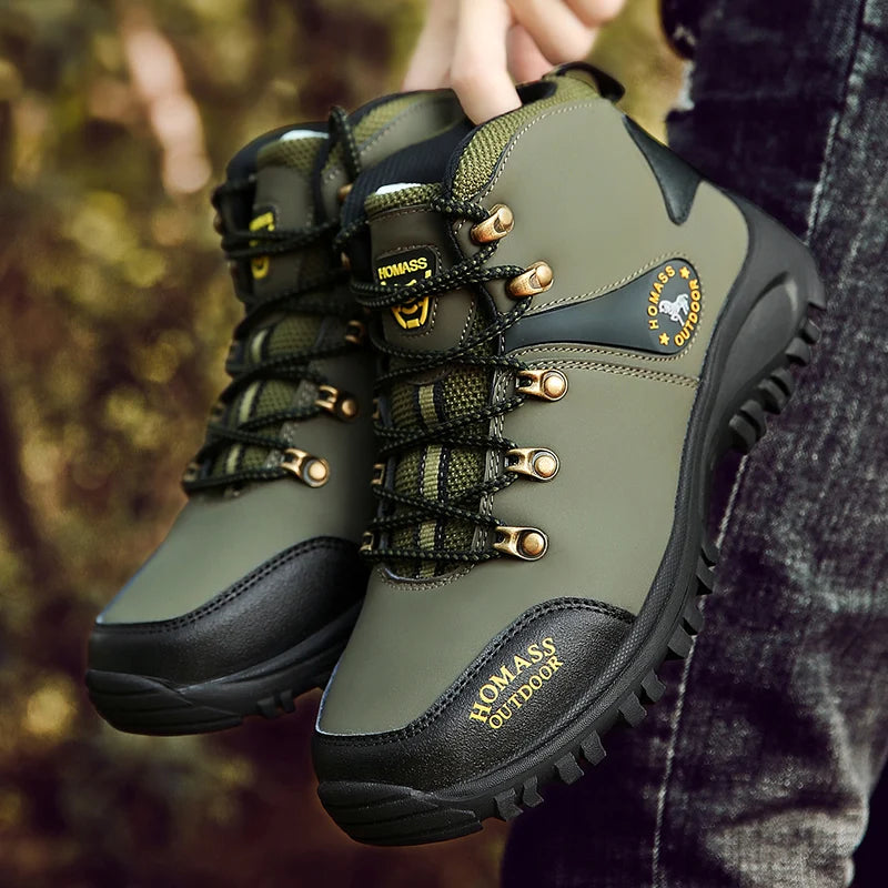 Men's High-Top Leather Trekking Boots