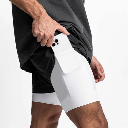 Summer Quick-Dry Double-Layer Gym Shorts for Men