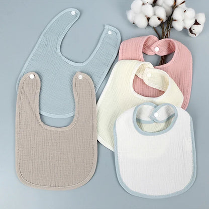 Soft Cotton 4-Layer Newborn Baby Waterproof Bibs