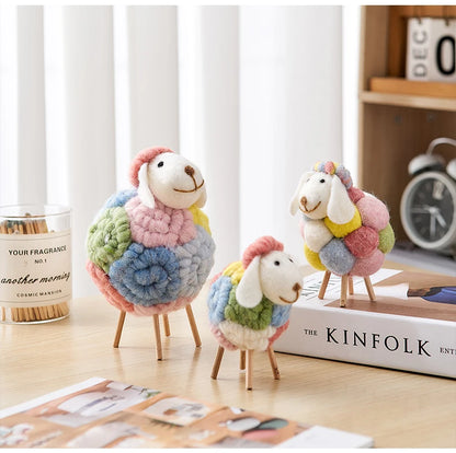 Joli ornement de mouton en feutre, décoration de maison