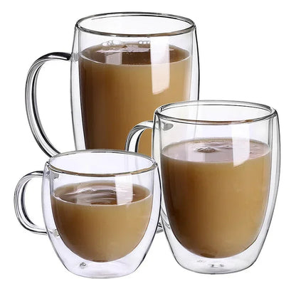 Ensemble de tasses 1 à 6 pièces en verre résistant à la chaleur à double paroi