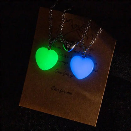 Love Couple Light Up Necklaces - Hexagonal Crystal Necklace