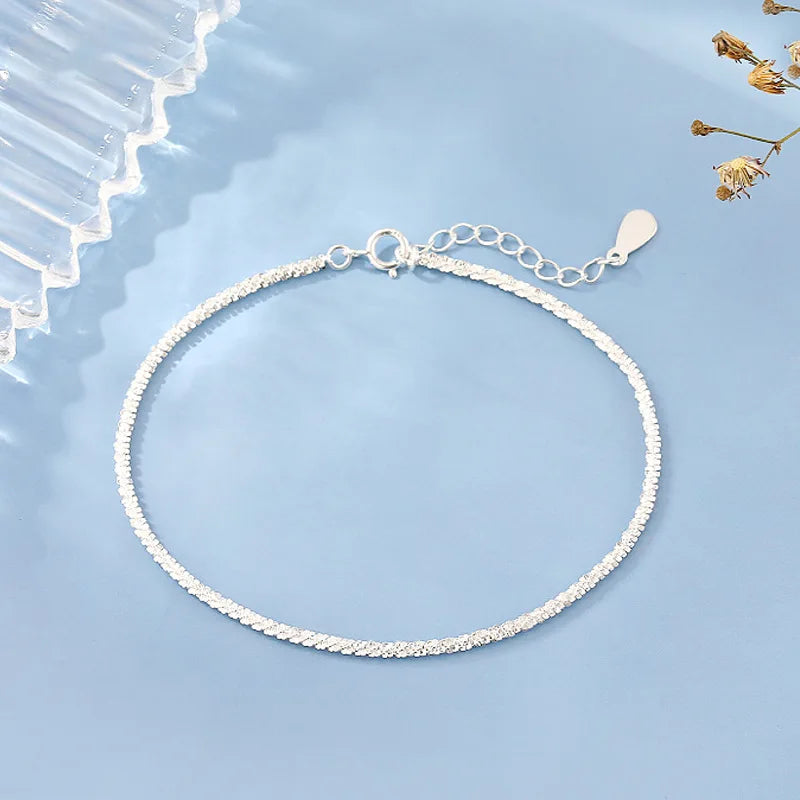 Silver Color Butterfly Zircon Tassel Anklet