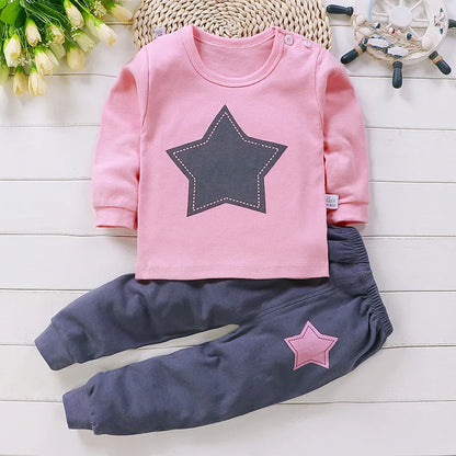Kid's O-Neck cartoon casual Cotton Cloth set