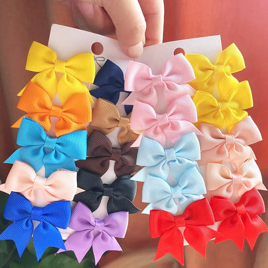 Baby Girls Handmade Ribbon Bowknot Hair Clips