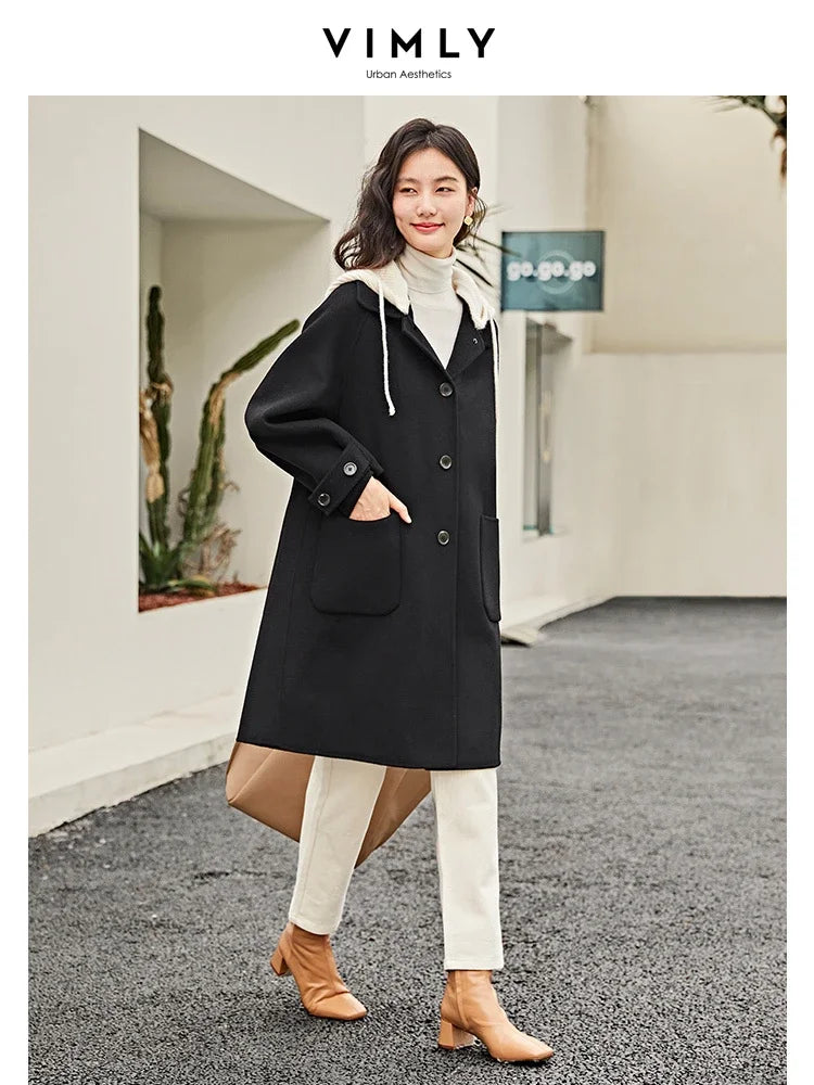 Women's Double-Faced Wool Blend Long Coat