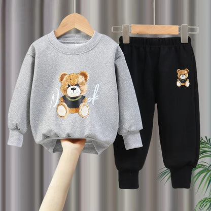 Kinder-Sweatshirt-Bär-Sets – Jungen-Anzug-Outfits