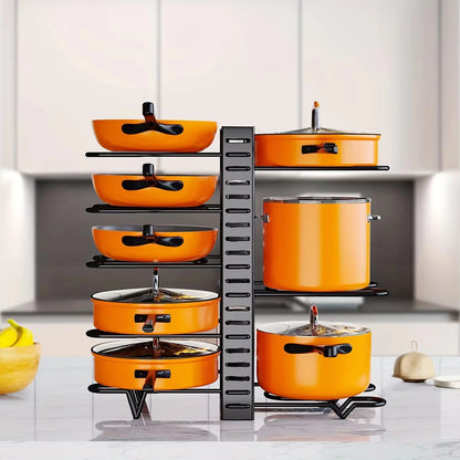 Adjustable Multi-layer Pot Lid Holder Organizer