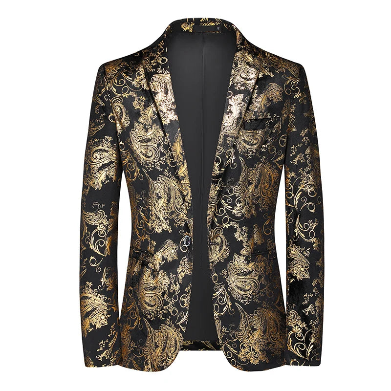 mens printed blazer jacket