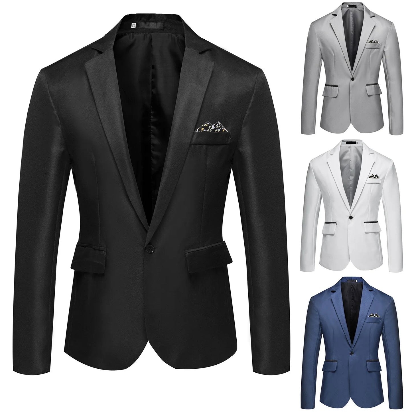 Blazer de costume d'affaires formel à boutons simples pour hommes