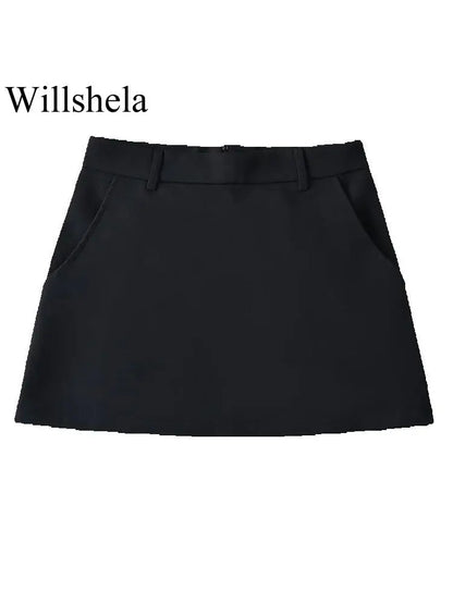 High Waist A-Line Mini Skirt