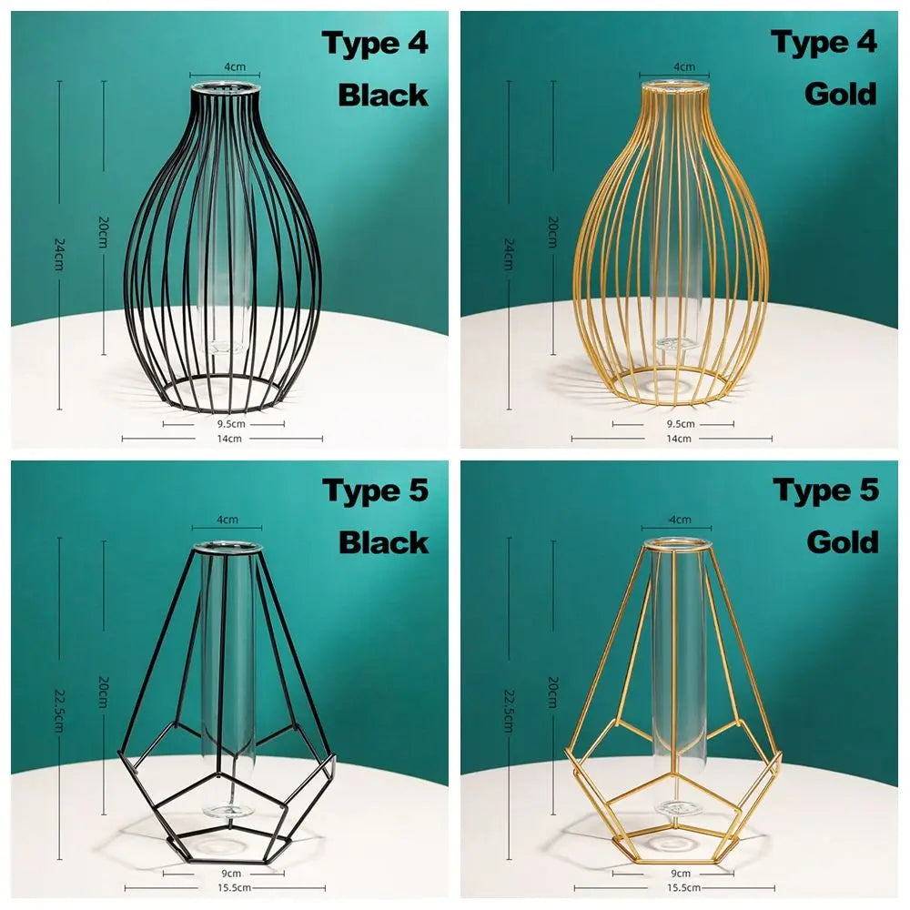 Vase en verre doré nordique moderne, décoration de maison