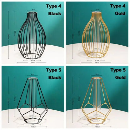 Vase en verre doré nordique moderne, décoration de maison