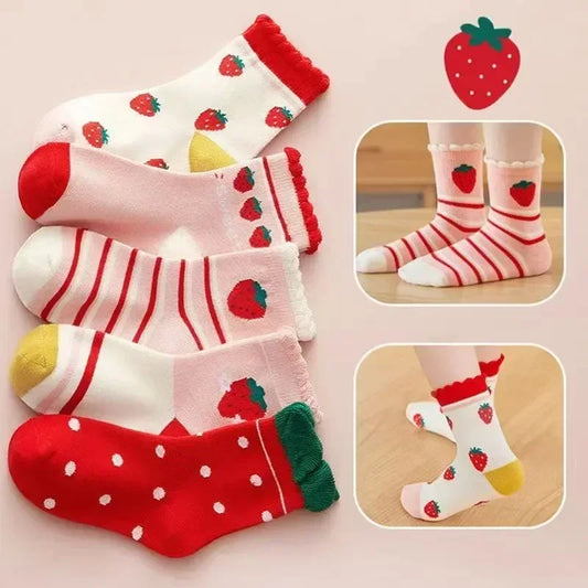 Korean Love Heart Flower Print Socks