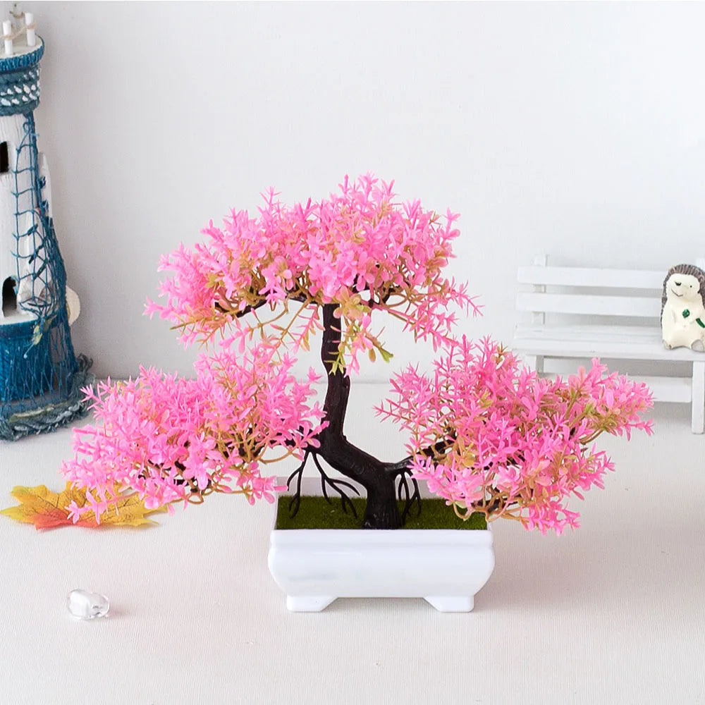 Artificial Plastic Plants Bonsai Small Tree Pot