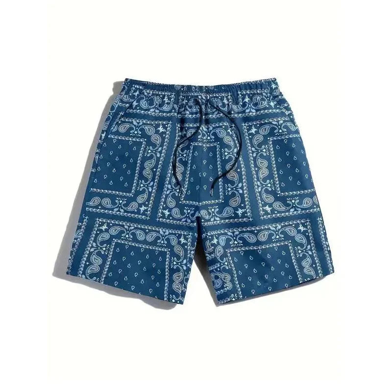 Lässige Strandshorts mit Paisleymuster für Herren