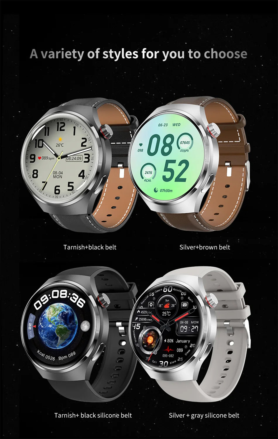 GT4 Sport Smart 1.5 IPS Display IP68 Bluetooth Call - Android Watch