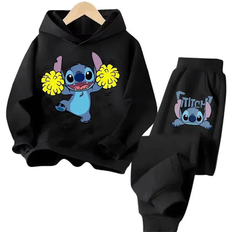 Kid's Stitch Anime Casual Hoodies Set