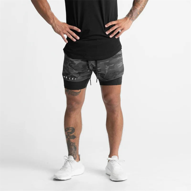 Summer Quick-Dry Double-Layer Gym Shorts for Men