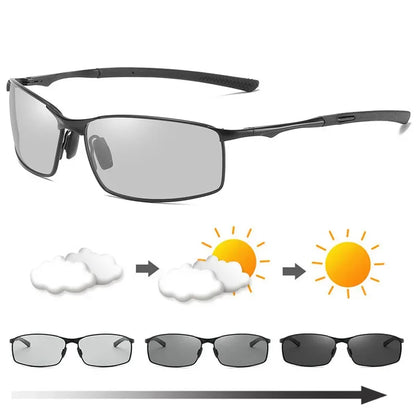 Metallene quadratische polarisierte photochrome Sonnenbrille 